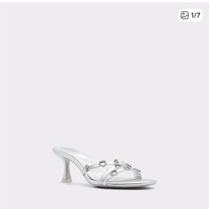 Aldo Barbie Silver Mules